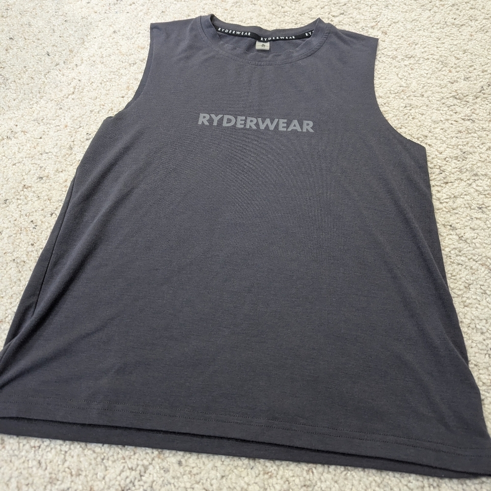 Ryderwear Logo Tank Top Shirt Womens Size XS Activewear Dark Grey